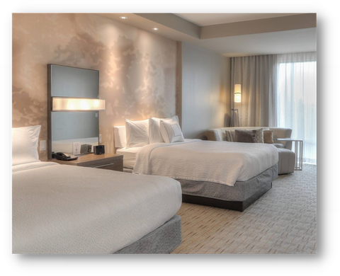 Guest room at Courtyard Marriott